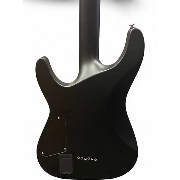 Used 2019 Schecter Guitar Research Damien Platinum Black and Gold Solid Body Electric Guitar