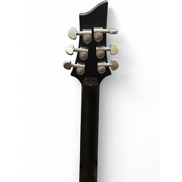 Used 2019 Schecter Guitar Research Damien Platinum Black and Gold Solid Body Electric Guitar