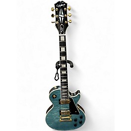 Used Epiphone Les Paul Custom Quilt Guitar Center-Exclusive Ocean Blue Solid Body Electric Guitar