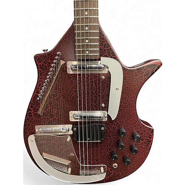 Used Rogue Electric Sitar Guitar Red Solid Body Electric Guitar