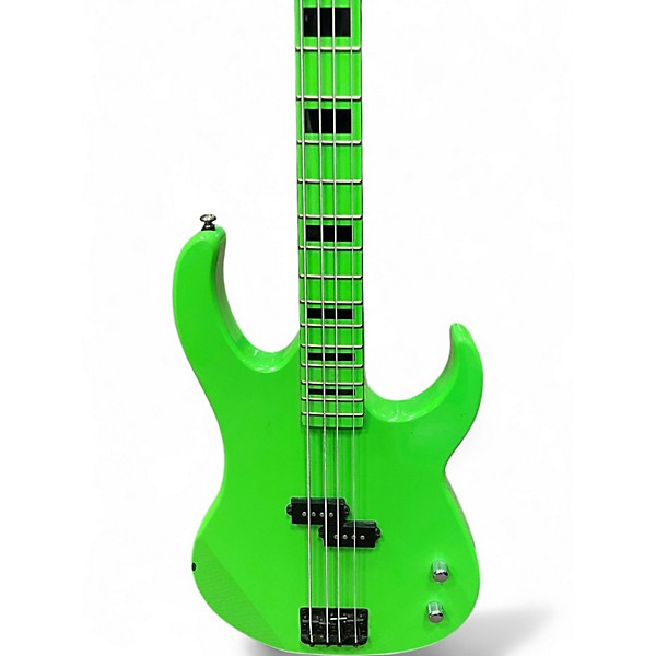Used Dean Custom Zone 4-String Neon Green Electric Bass Guitar