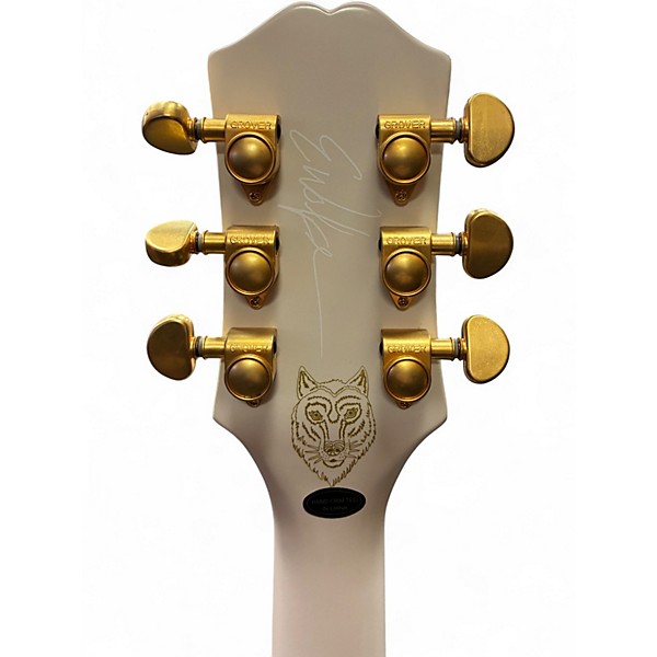 Used Epiphone Emily Wolfe Sheraton White Wolfe Hollow Body Electric Guitar