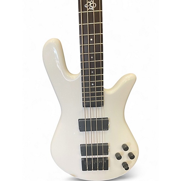 Used Spector NS ETHOS SPARKEL WHITE Electric Bass Guitar