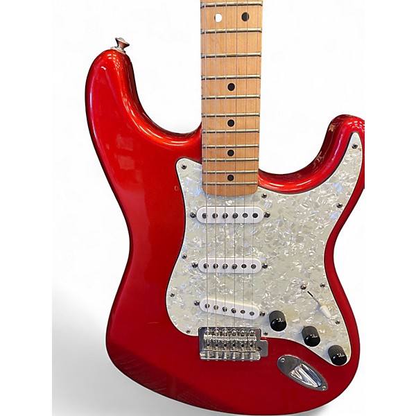 Used Fender Standard Stratocaster Chrome Red Solid Body Electric Guitar