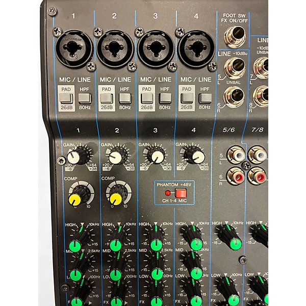 Used Yamaha MG10XU 10 Channel Mixer with Effects Unpowered Mixer