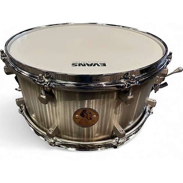 Used Honest Abe 14X6 ROLLED ALUMINUM SNARE SILVER Drum