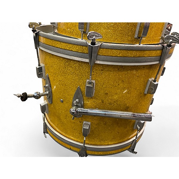 Vintage 1960s Trixon 4 Piece Luxus Yellow Sparkle Drum Kit