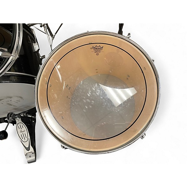 Used Rogers 5 Piece 5 Piece drum set with hardware Black Drum Kit