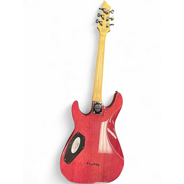 Used Schecter Guitar Research Omen Extreme 6 Trans Hot Pink Burst Solid Body Electric Guitar