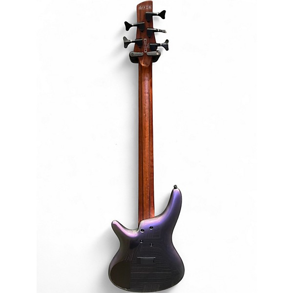 Used Ibanez SR505 5 String Black Aurora Burst Electric Bass Guitar