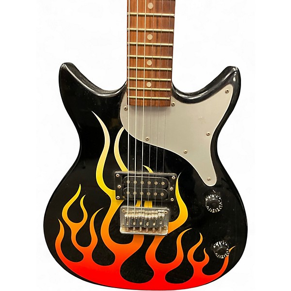 Used First Act ME444 BLACK WITH FLAMES Solid Body Electric Guitar