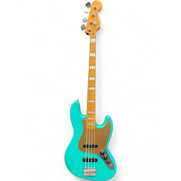 Used Squier 40th Anniversary Jazz Vintage Edition Satin Seafoam Green Electric Bass Guitar