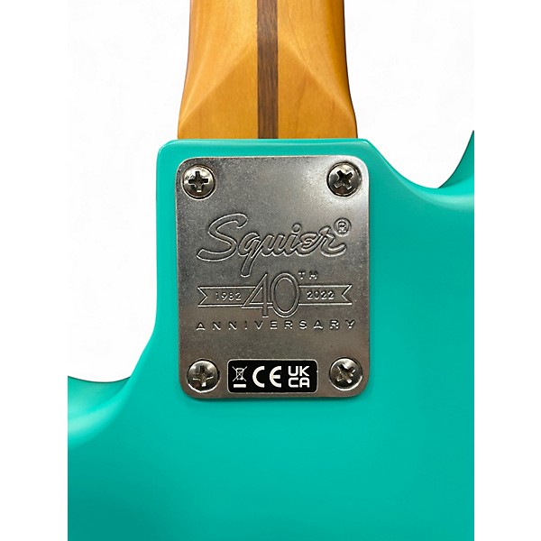 Used Squier 40th Anniversary Jazz Vintage Edition Satin Seafoam Green Electric Bass Guitar