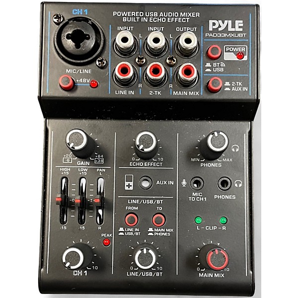 Used Pyle PAD33MXUBT Powered Mixer