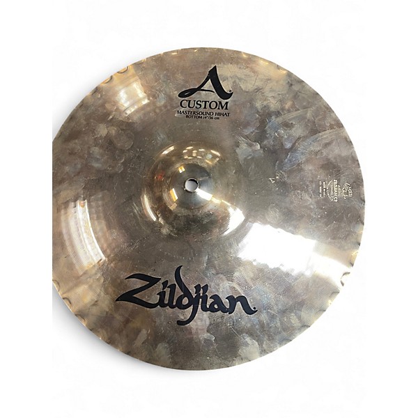 Used Zildjian 14in A Custom Mastersound Hi Hat Pair Cymbal