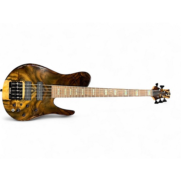 Used Zeline Singlcut Custom 5 Natural Electric Bass Guitar