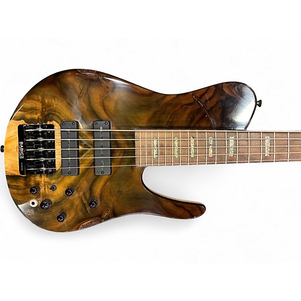 Used Zeline Singlcut Custom 5 Natural Electric Bass Guitar