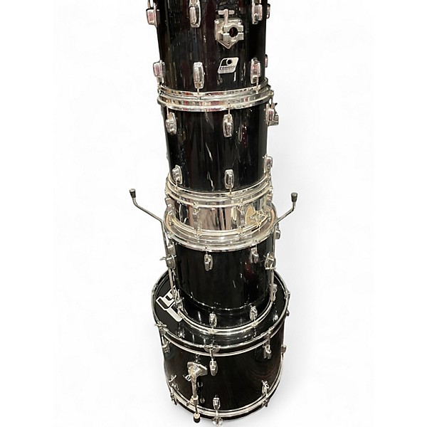 Used Ludwig 5 Piece drum kit with hardware black Drum Kit