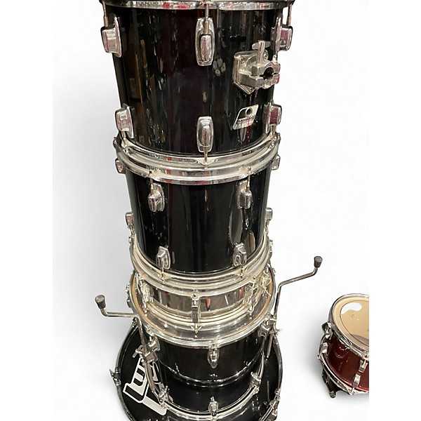 Used Ludwig 5 Piece drum kit with hardware black Drum Kit
