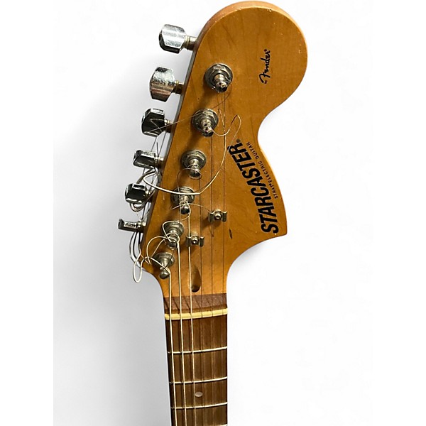Used Starcaster by Fender Stratocaster BLACK SPARKLE Solid Body Electric Guitar