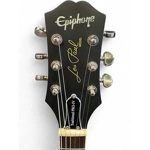 Used Epiphone Les Paul Traditional Pro IV Black Solid Body Electric Guitar