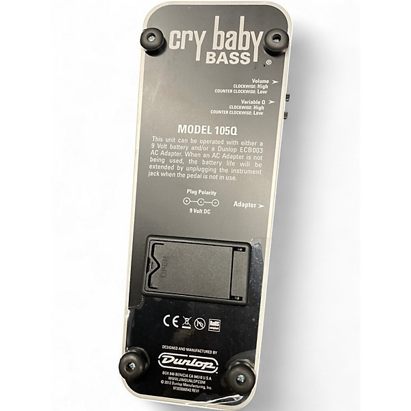 Used Dunlop 105Q Cry Baby Bass Wah Bass Effect Pedal