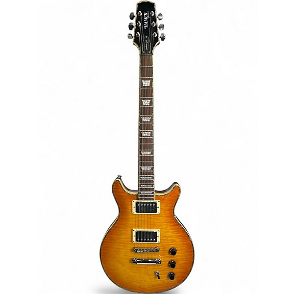 Used Hamer SUNBURST Q/T Yellow Solid Body Electric Guitar