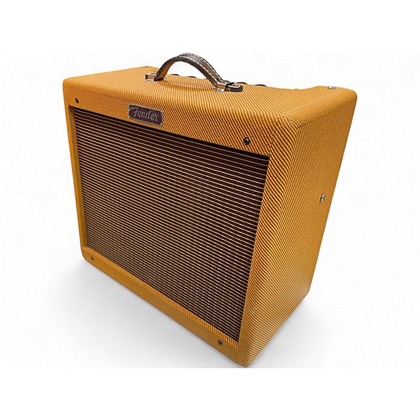 Used Fender Blues Junior Lacquered Tweed 15W 1x12 Jensen C12-N Tube Guitar Combo Amp