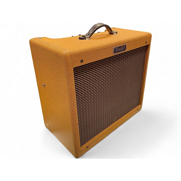 Used Fender Blues Junior Lacquered Tweed 15W 1x12 Jensen C12-N Tube Guitar Combo Amp