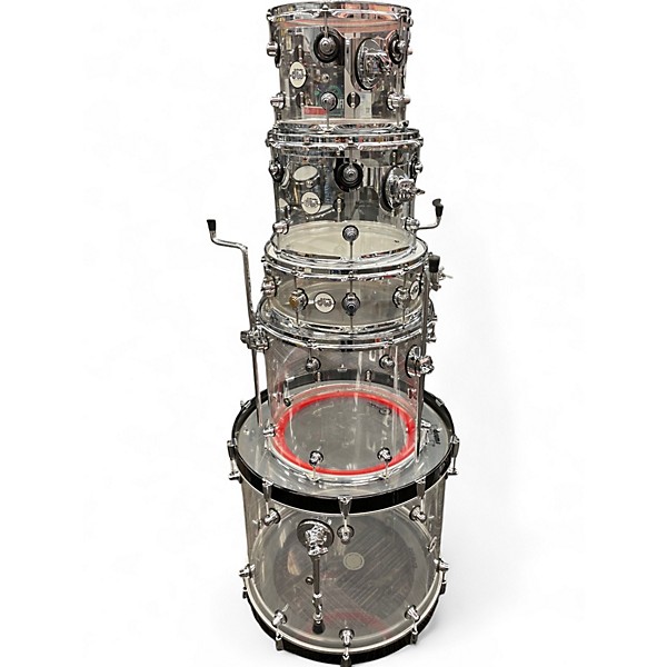 Used DW 5 Piece Design Series Acrylic Clear Drum Kit