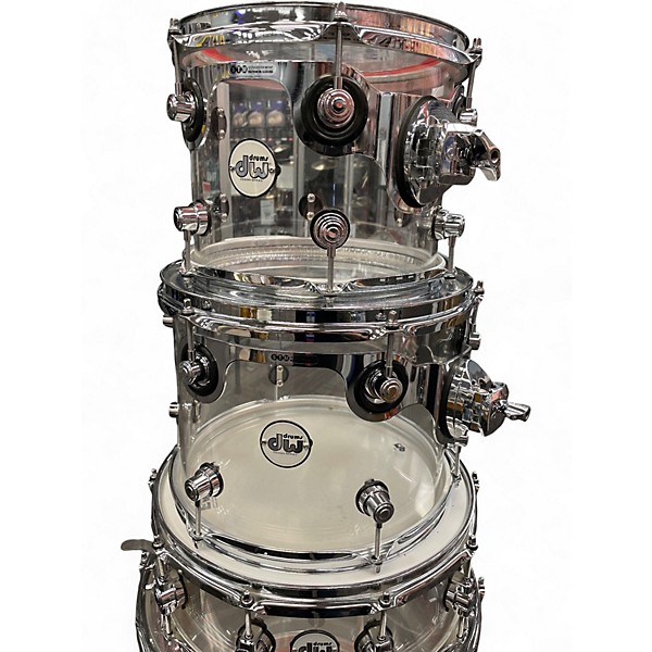 Used DW 5 Piece Design Series Acrylic Clear Drum Kit
