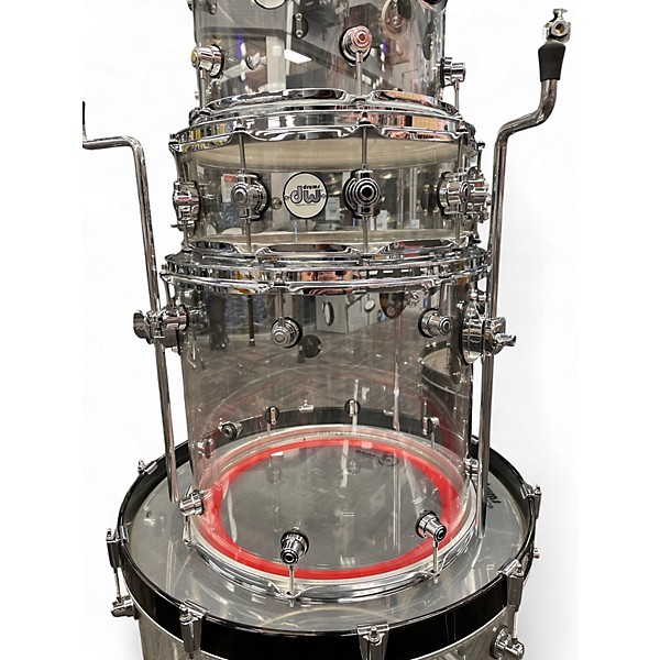 Used DW 5 Piece Design Series Acrylic Clear Drum Kit