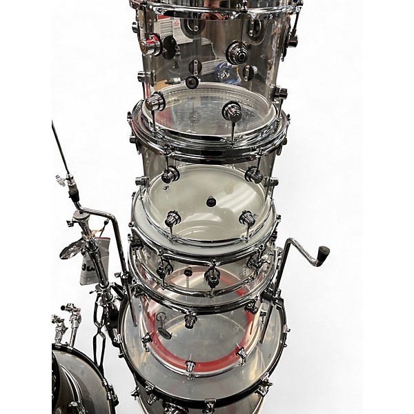 Used DW 5 Piece Design Series Acrylic Clear Drum Kit
