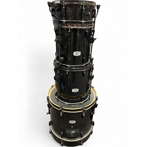 Used Pearl 8 Piece Export Black Drum Kit