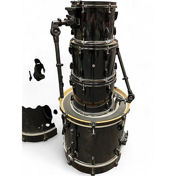 Used Pearl 8 Piece Export Black Drum Kit