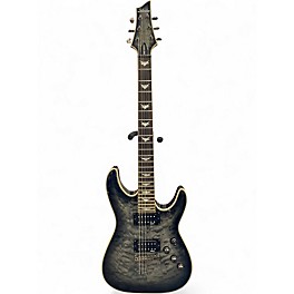 Used 2012 Schecter Guitar Research Omen Extreme 6 TRANS QUILTED BLACK Solid Body Electric Guitar