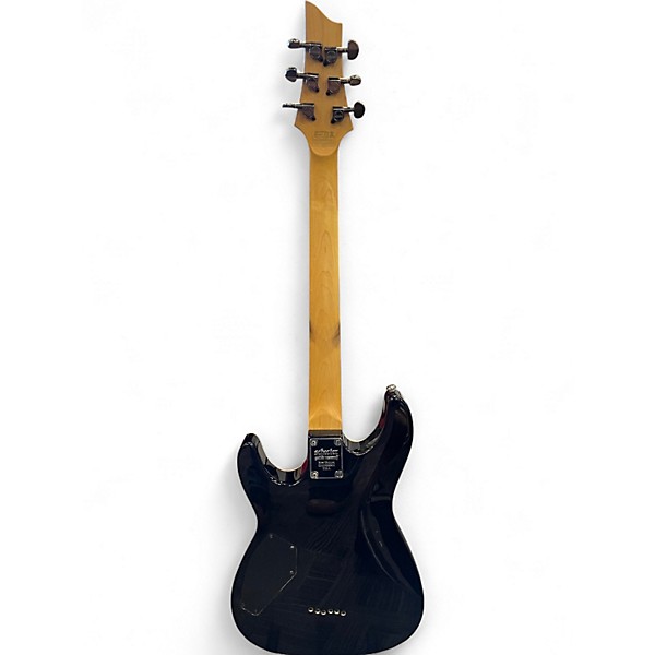 Used 2012 Schecter Guitar Research Omen Extreme 6 TRANS QUILTED BLACK Solid Body Electric Guitar