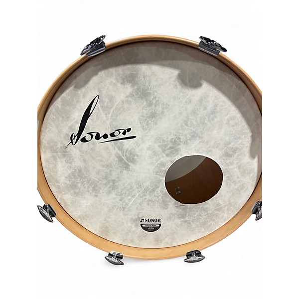 Used SONOR 22x14 Vintage Beech  California Blue Drum