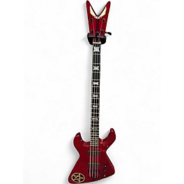Used Dean USA Demonator 4 Ultimo Trans Red Electric Bass Guitar