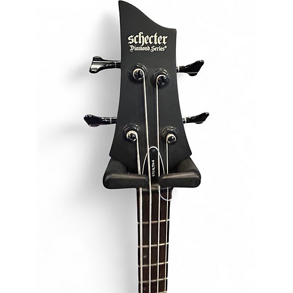 Used Schecter Guitar Research Stealth 4 Satin Black Electric Bass Guitar