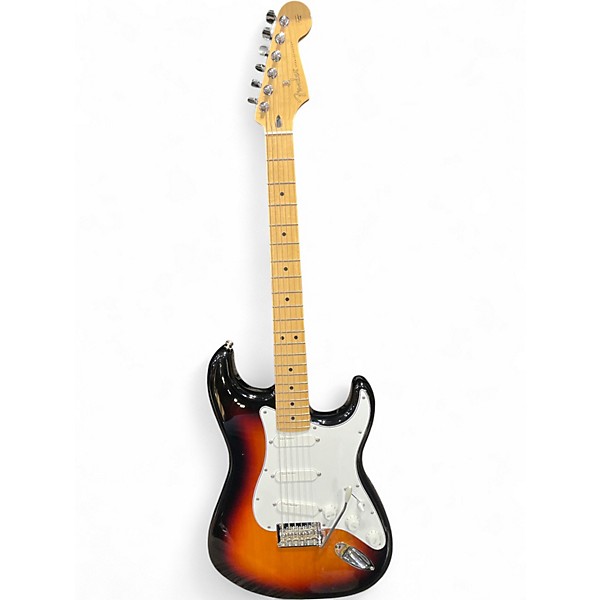 Used 2023 Fender MIM PLAYER STRATOCASTER W/ GOLD LACE SENSORS 3 Tone Sunburst Solid Body Electric Guitar