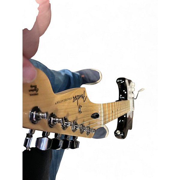Used 2023 Fender MIM PLAYER STRATOCASTER W/ GOLD LACE SENSORS 3 Tone Sunburst Solid Body Electric Guitar
