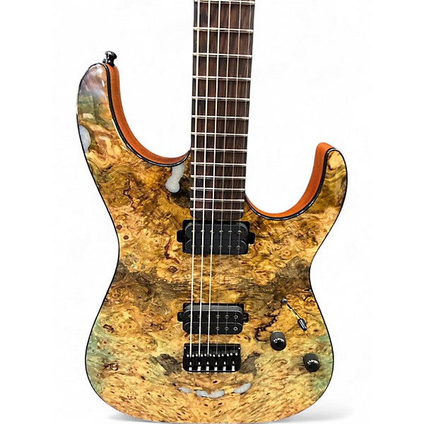 Used Schecter Guitar Research Masterworks Banshee Burl Top Wenge Fretboard Burl Maple Solid Body Electric Guitar