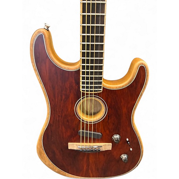 Used Fender Acoustasonic Stratocaster Exotic Cocobolo Cocobolo Acoustic Electric Guitar