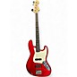 Used Squier Affinity Jazz Bass Chrome Red Electric Bass Guitar thumbnail