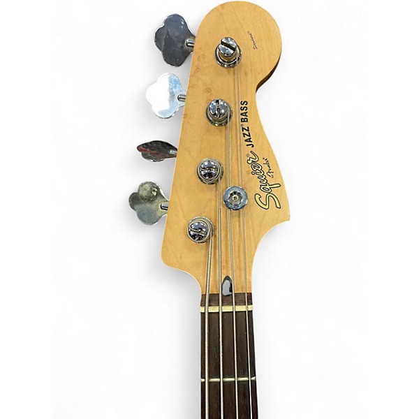 Used Squier Affinity Jazz Bass Chrome Red Electric Bass Guitar