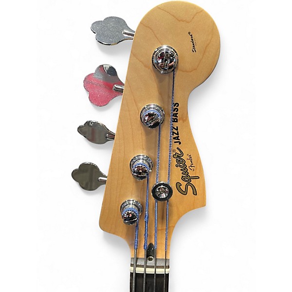 Used Squier Standard Jazz Bass Tan Electric Bass Guitar