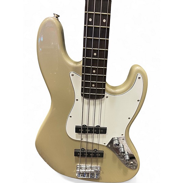 Used Squier Standard Jazz Bass Tan Electric Bass Guitar