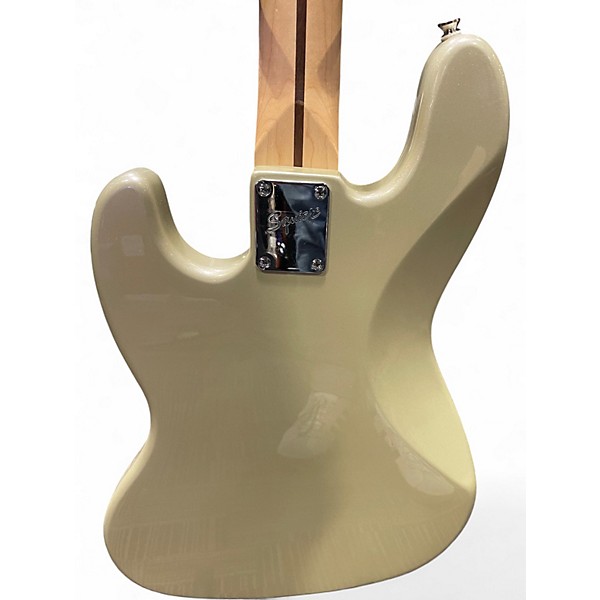 Used Squier Standard Jazz Bass Tan Electric Bass Guitar