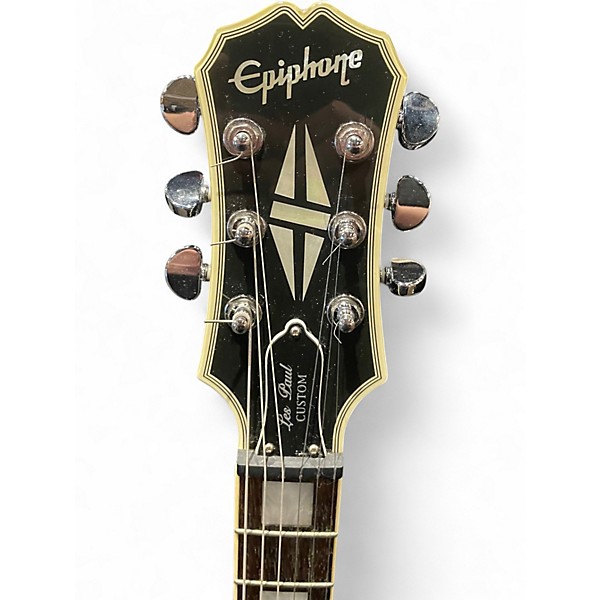 Used Epiphone Les Paul Custom black Solid Body Electric Guitar